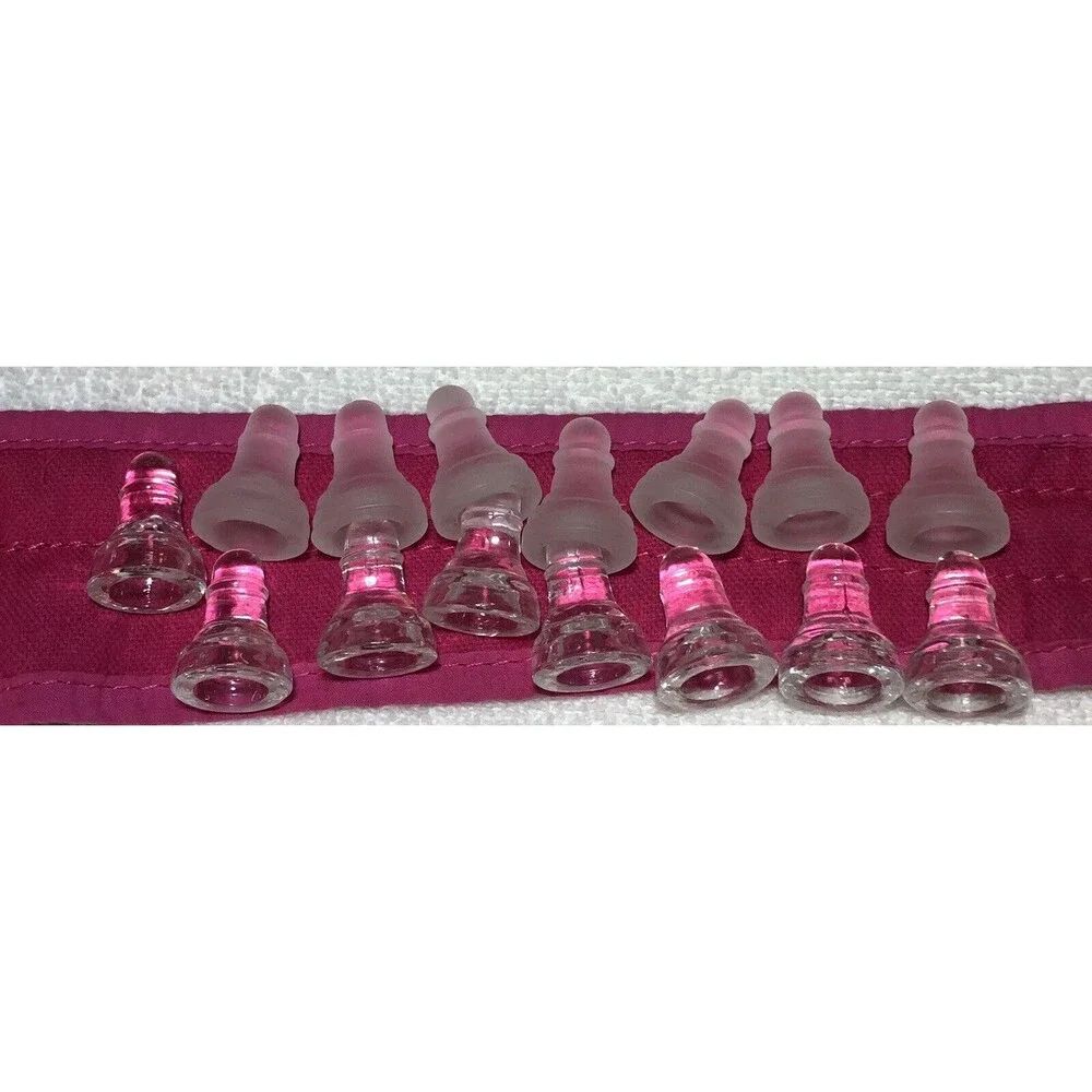 Clear & Frosted Glass Chess Pawns  Replacement Game Pieces-15 Total Pieces‎